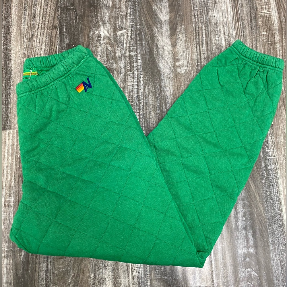 Aviator Nation Quilted Sweatpants - Kelly Green